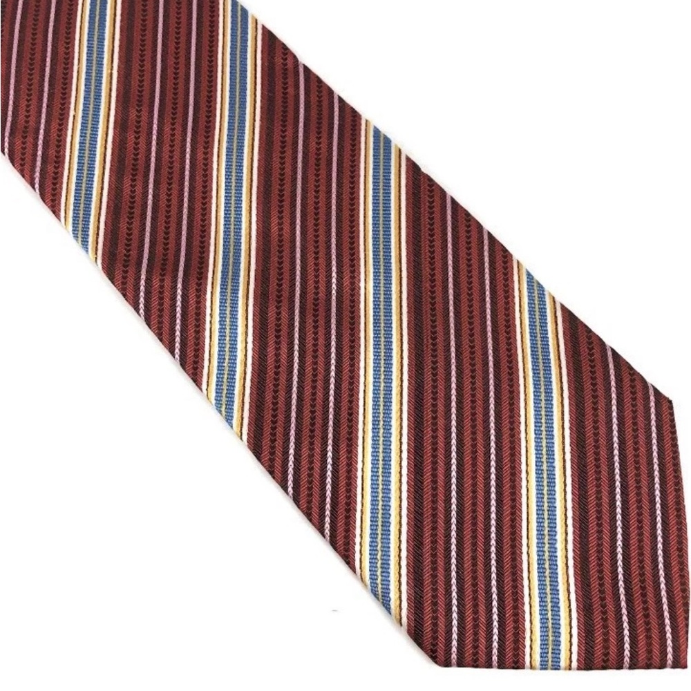 Giorgio Armani 100% Silk Striped‎ Red and Blue Men's Tie